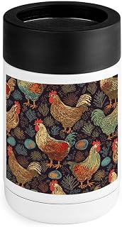 Stainless Steel Cooler, Chicken Print Print Multipurpose Beverage Chiller with Silicone Sleeve for Home, Office, Camping, And Bar