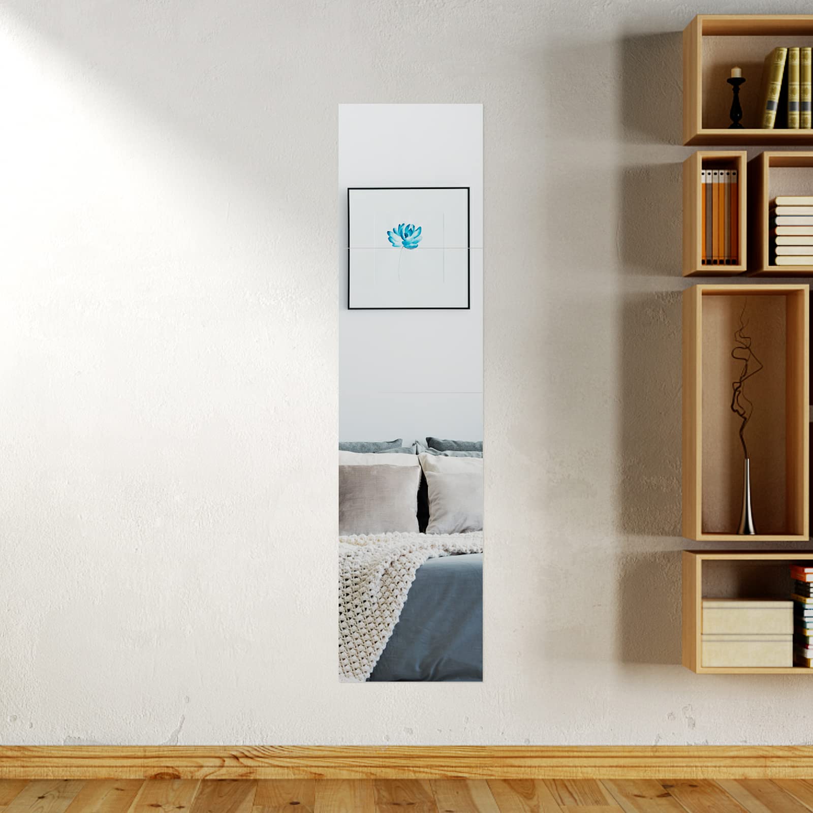 Newpop 10 Pezzi Specchio da Parete Senza Cornice 20 X 20 cm, Flessibile Specchi Adesivi da Parete in Acrilico, Autoadesivo Non Vetro Specchio per Decorazioni Fai da Te, Armadio, Muro, Casa, Bagno