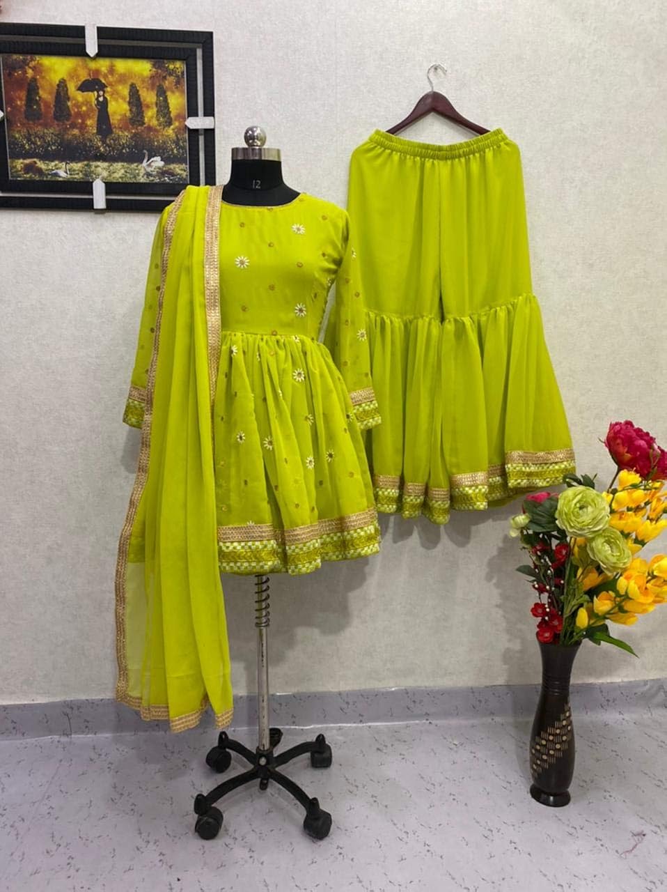 Buy Frock Sharara Combo Fabric 