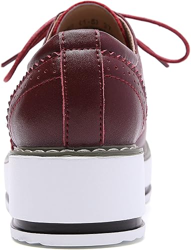 Miniatura 5 de DADAWEN - Zapatos con cintas tipo Oxford, con plataforma, para mujer, punta cuadrada