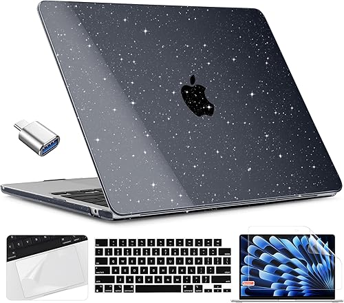 Miniatura 17 de TWOLSKOO Compatible con funda para MacBook Air M4 de 15 pulgadas versión 2025-2023 M4 A3241 M3 A3114 M2 A2941, carcasa rígida de plástico