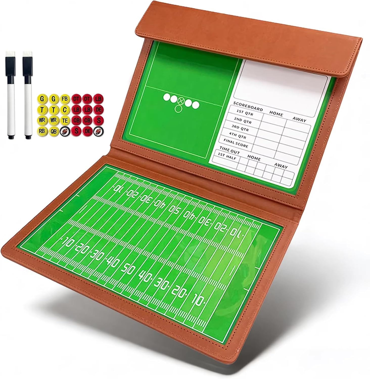 Rugby Coaching Board, Rugby Clipboard for Coaches, Folding Design, Lightweight and Portable, Double-Sided Use, for Training