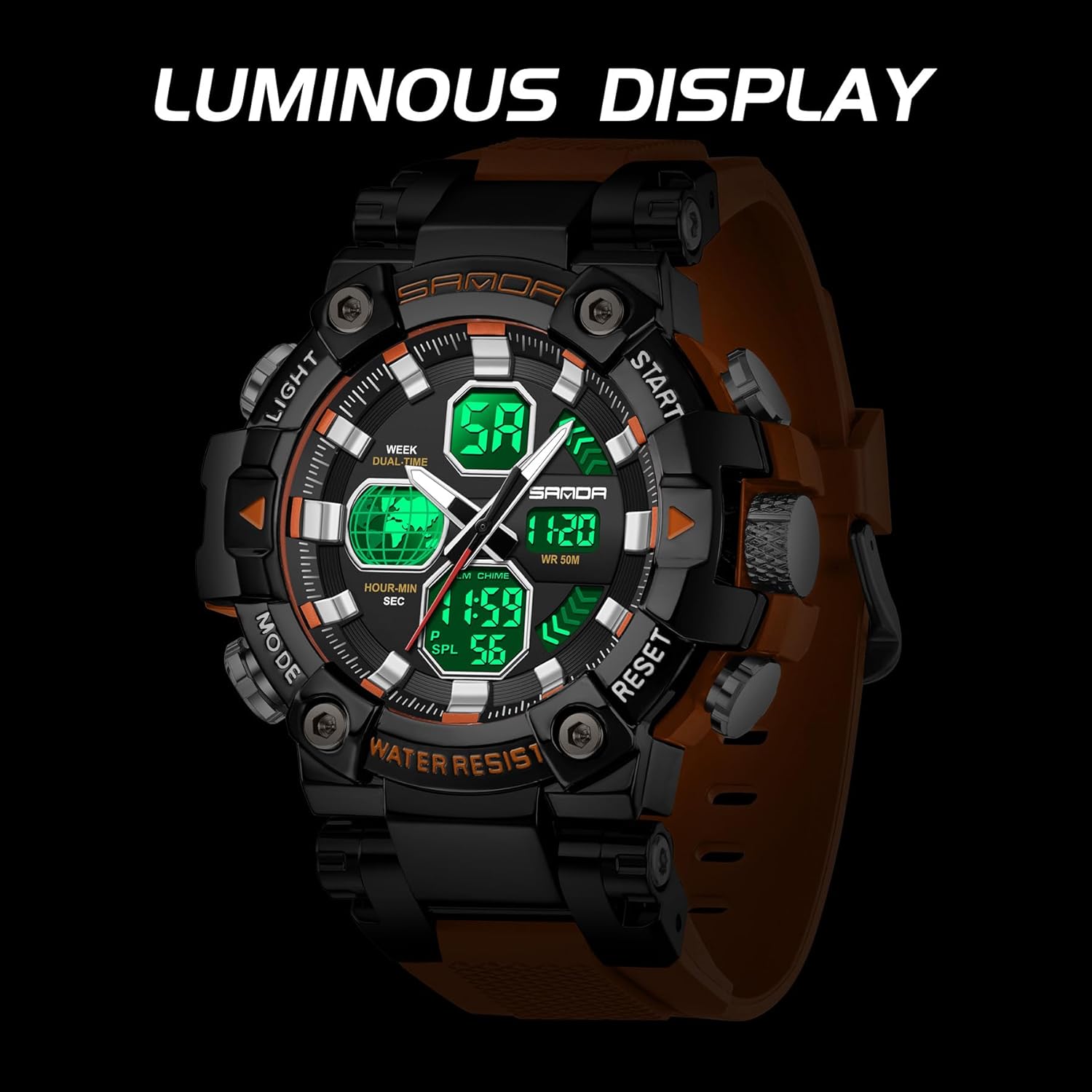 MASTOP Tactical Watches for Men Multifunction Military Sport Waterproof Watch Dual Time Alarm Shockproof Relojes para Hombres - Image 4