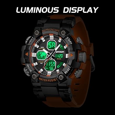 MASTOP Tactical Watches for Men Multifunction Military Sport Waterproof Watch Dual Time Alarm Shockproof Relojes para Hombres