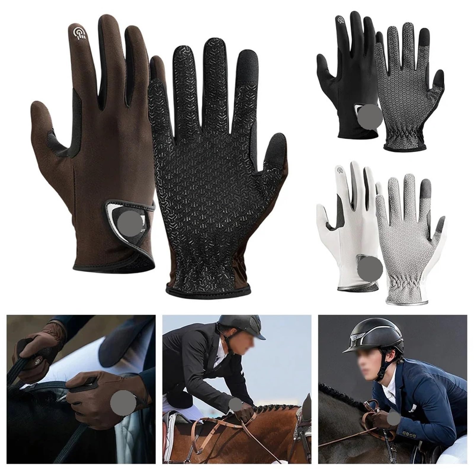 Guanti da Equitazione Guanti da Equitazione Traspiranti Guanti da Equitazione Guanti Sportivi da Baseball Leggeri e Traspiranti for Uomini e Donne per L'Equitazione(Coffee,S)