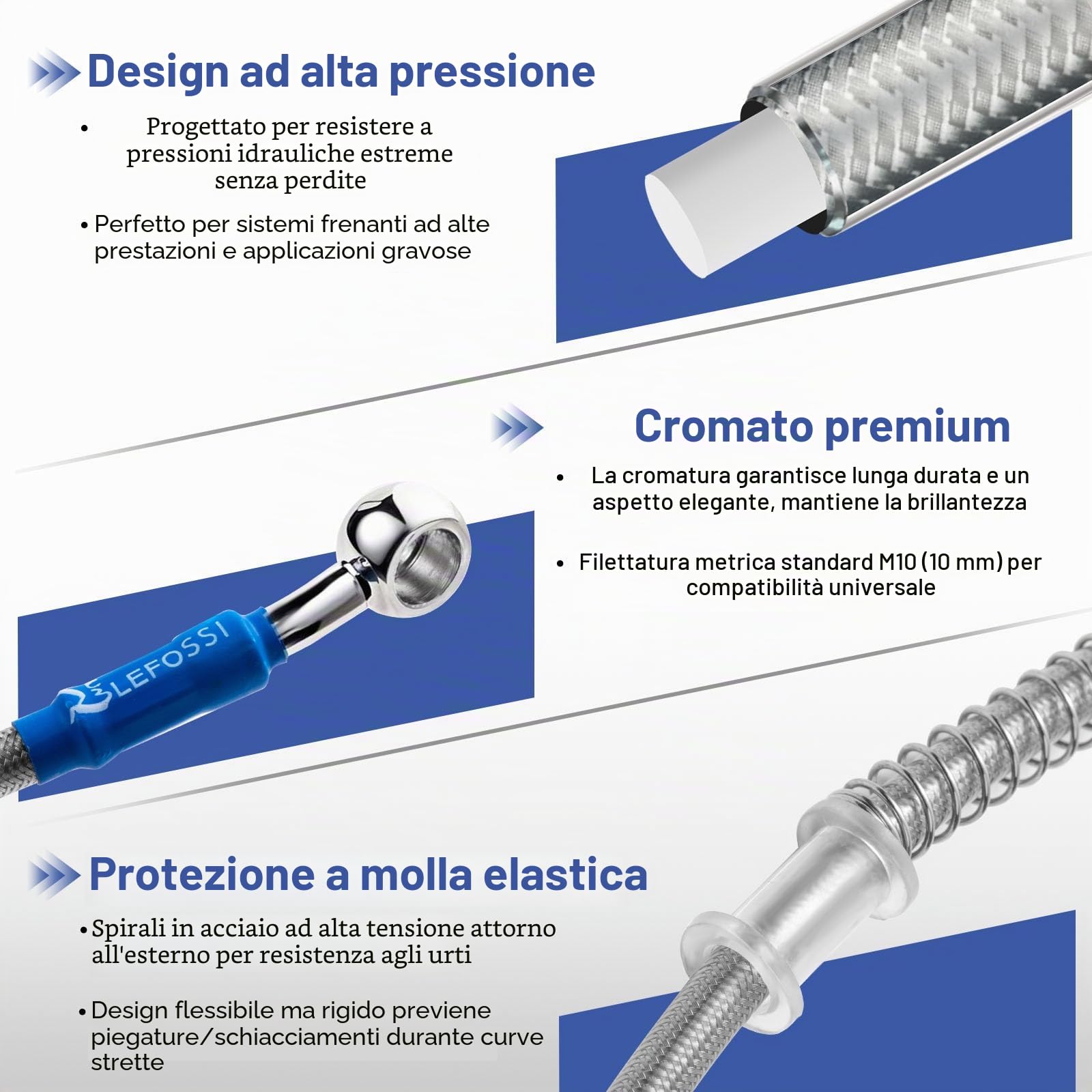 550mm 55cm LE LEFOSSI Tubazione idraulica universale Di Freno Del Motociclo Olio Tubo Linea Di Pressione Del Carburante Resistente Tubo Tubo per Pit Dirt Bike Enduro Motocross Street Bikes Sport Bikes