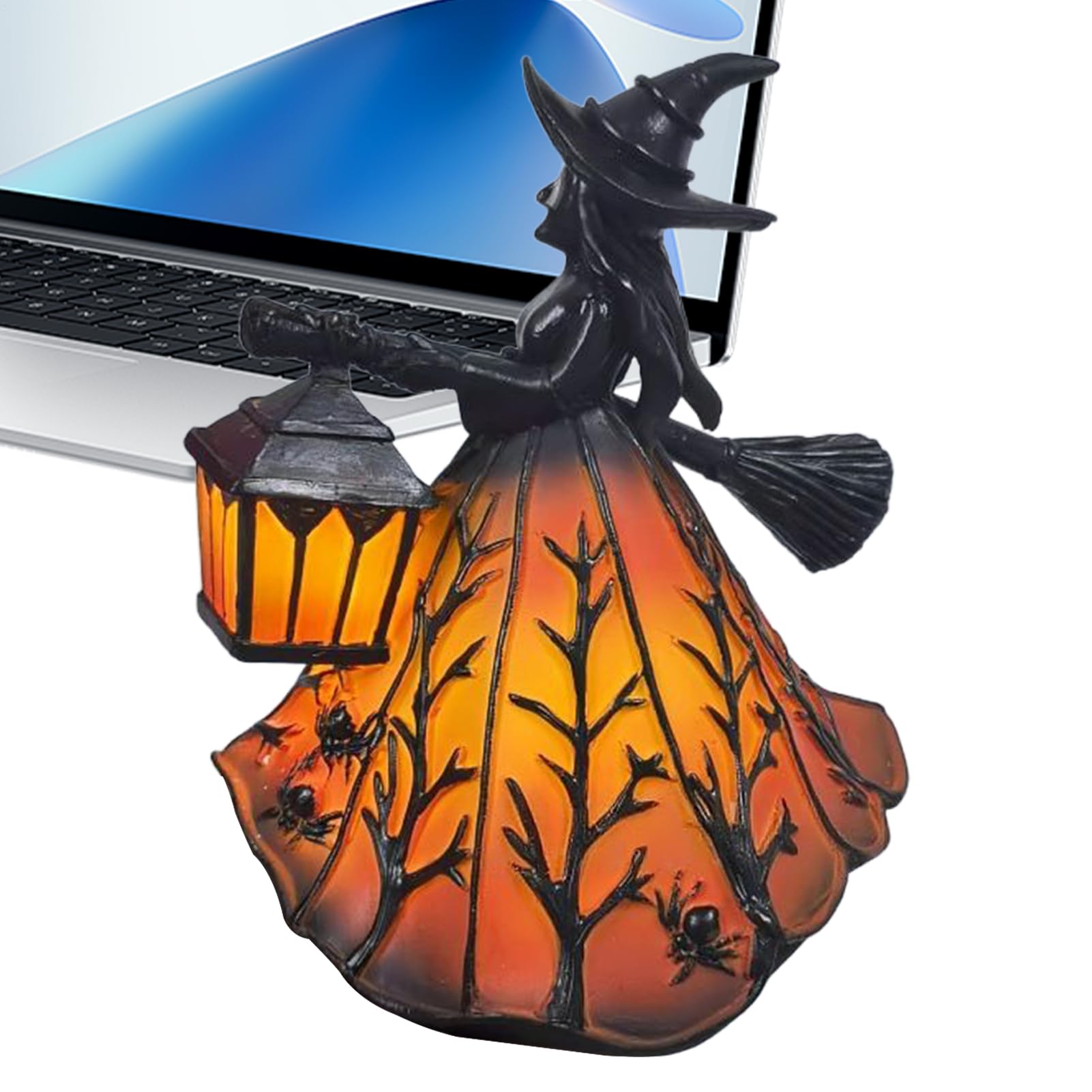 Lampe sorcière Halloween lumière ambiance résine deco pour bureau chambre fenêtre dortoir