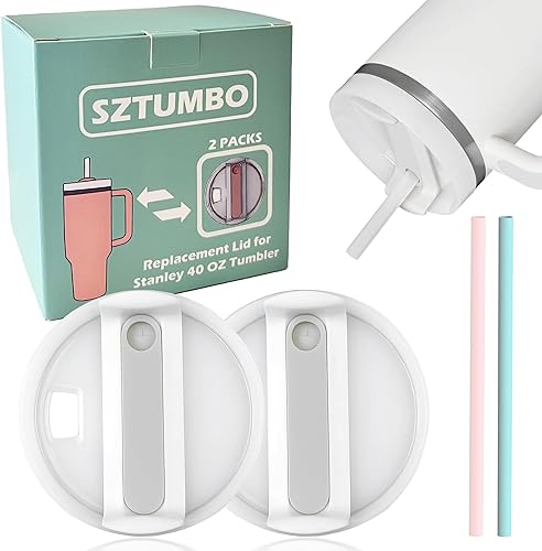 Miniatura 7 de SZTUMBO Stanley - 2 tapas de repuesto para vasos Stanley de 40 onzas, a prueba de derrames y salpicaduras, accesorio para vaso Stanley Quencher
