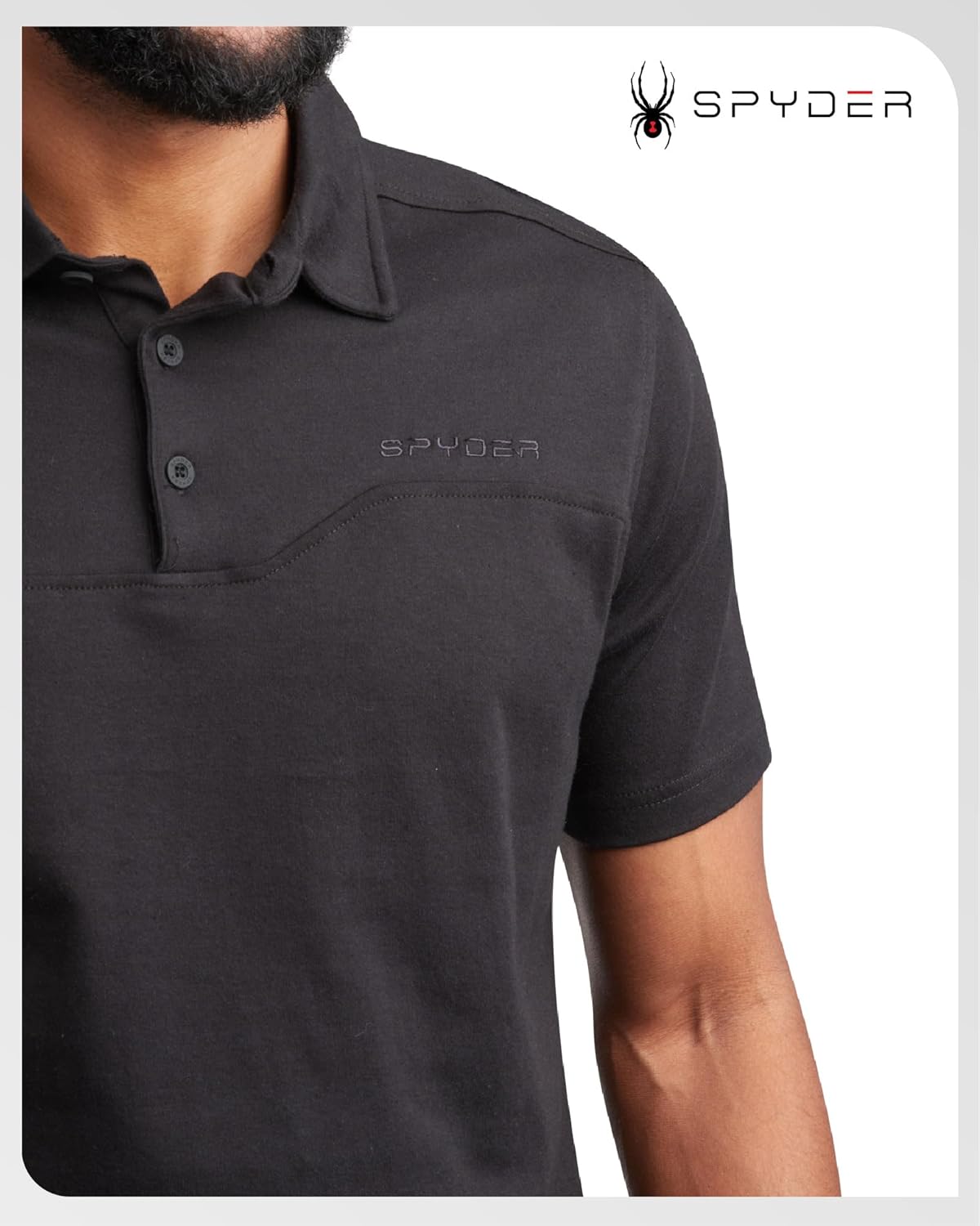 Spyder Mens Polo Shirts - Breathable Casual Cotton Short Sleeve Polo Shirt - Lightweight Collared Golf Shirts for Men - Image 3