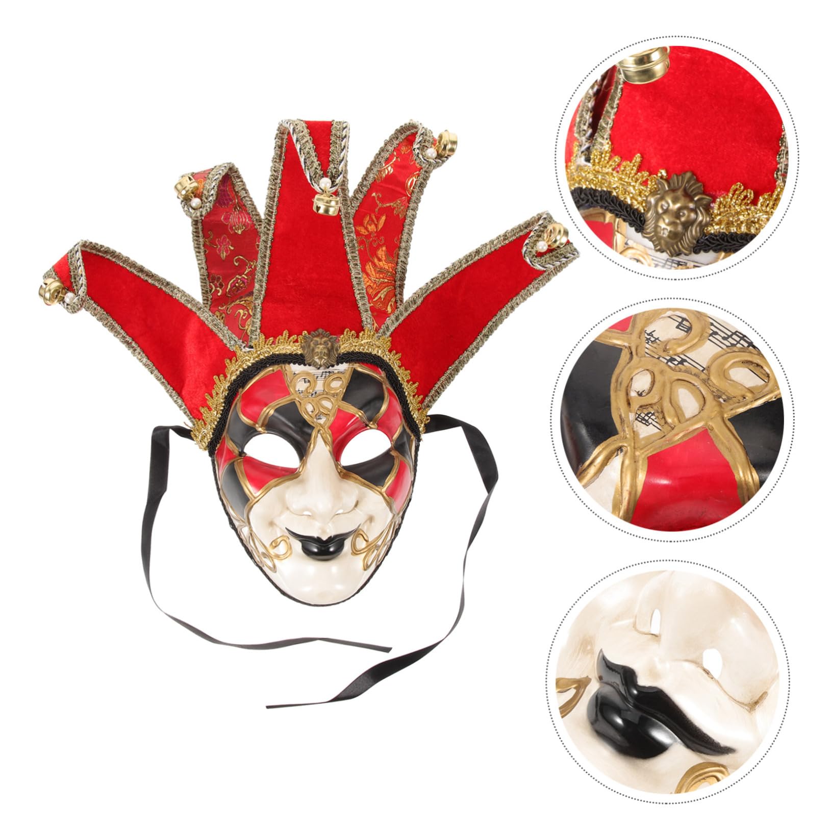 LIFKOME Maschera Veneziana in Plastica per Halloween Party Cosplay e Feste di Carnevale Leggera e Comoda da Indossare per Spettacoli e Ritratti Fotografici
