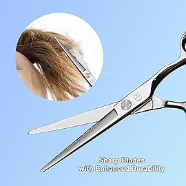 Professional Hair Cutting Shears,6 Inch Barber hair Cutting Scissors Sharp Blades Hairdresser Haircut For Women/Men/kids 420c Stainless Steel (Silver)