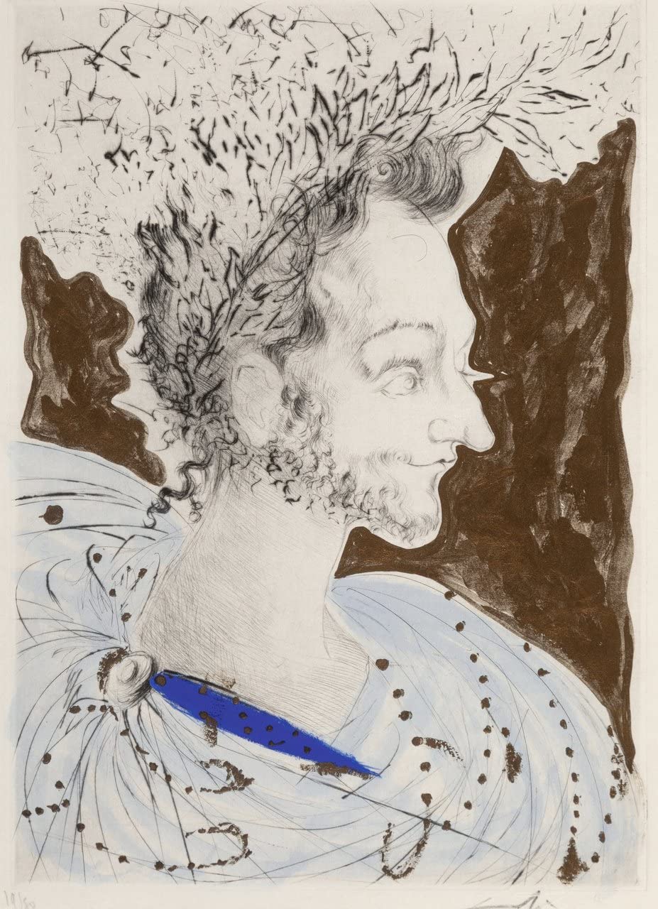 Salvador Dali 1904 1989 Portrait de Ronsard from Les Amours de Cassandre 1968 z19707 A1 Poster on Photo Paper - Glossy Thick (33/24 inch) (84/59 cm) - Film Movie Posters Wall Decor Art Actor Actress