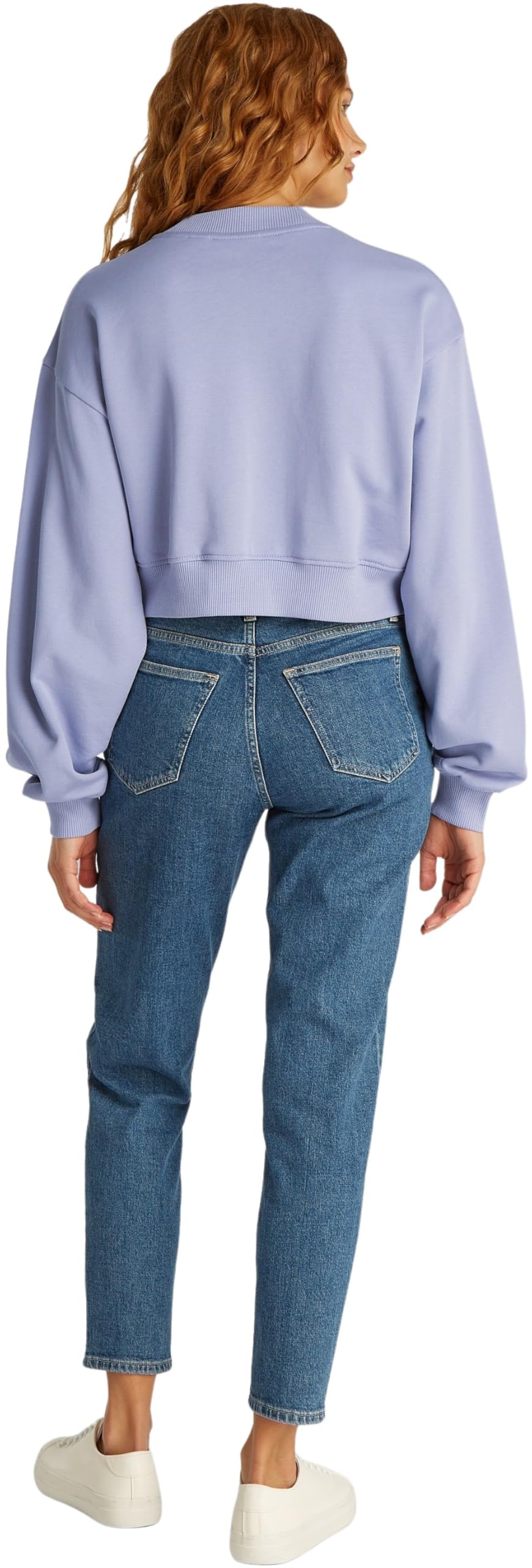 Calvin Klein Damen Sweatshirt Shadow Graphic Crewneck Cropped, Violett (Persian Violet), XXXL – Ansicht 2