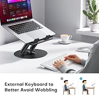 OMOTON Laptop Stand fém alappal, 360° forgatható, összecsukható ergonomikus állvány 15" MacBook-hoz 8