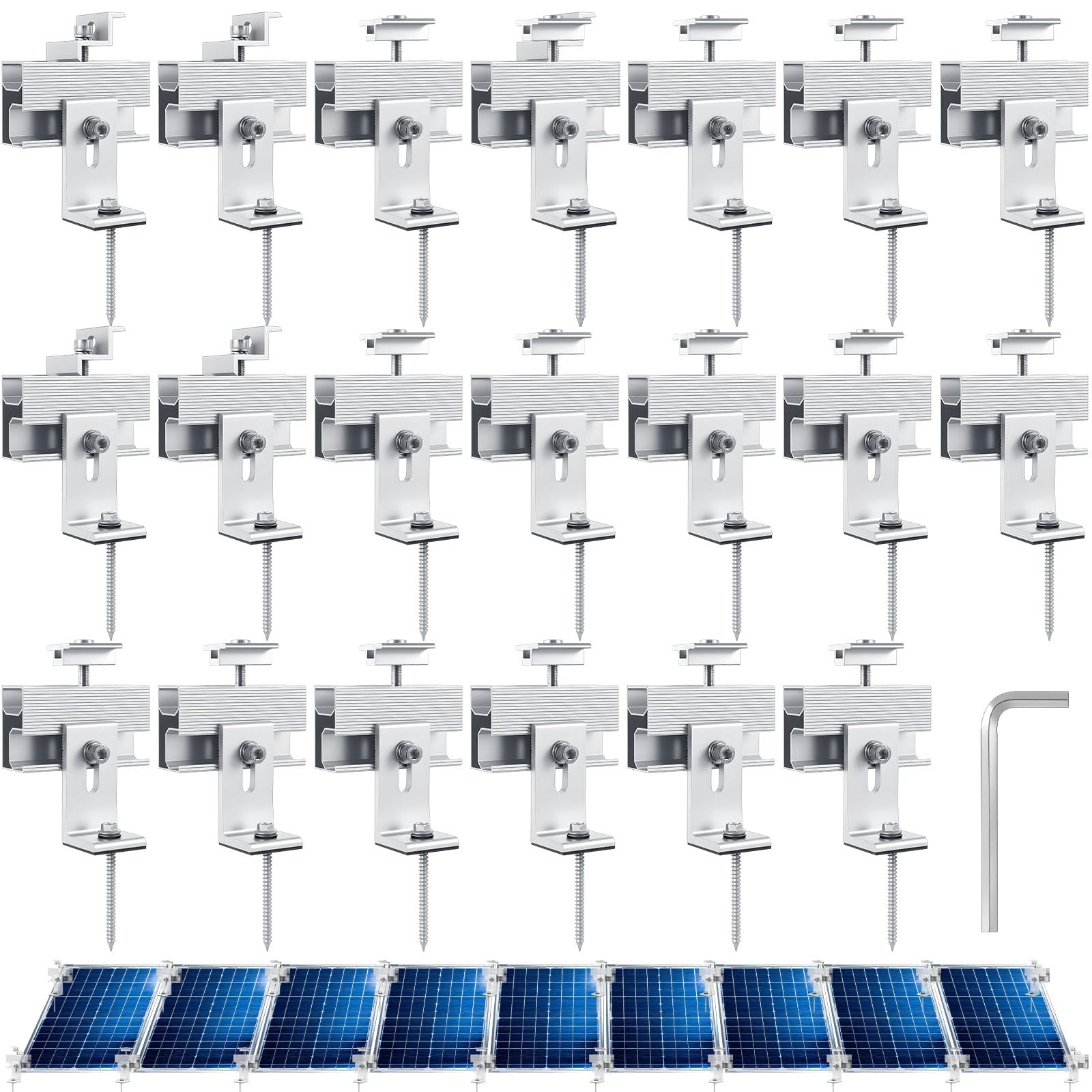 Fixation panneau solaire aluminium réglable pour résoudre la pose sur ardoise