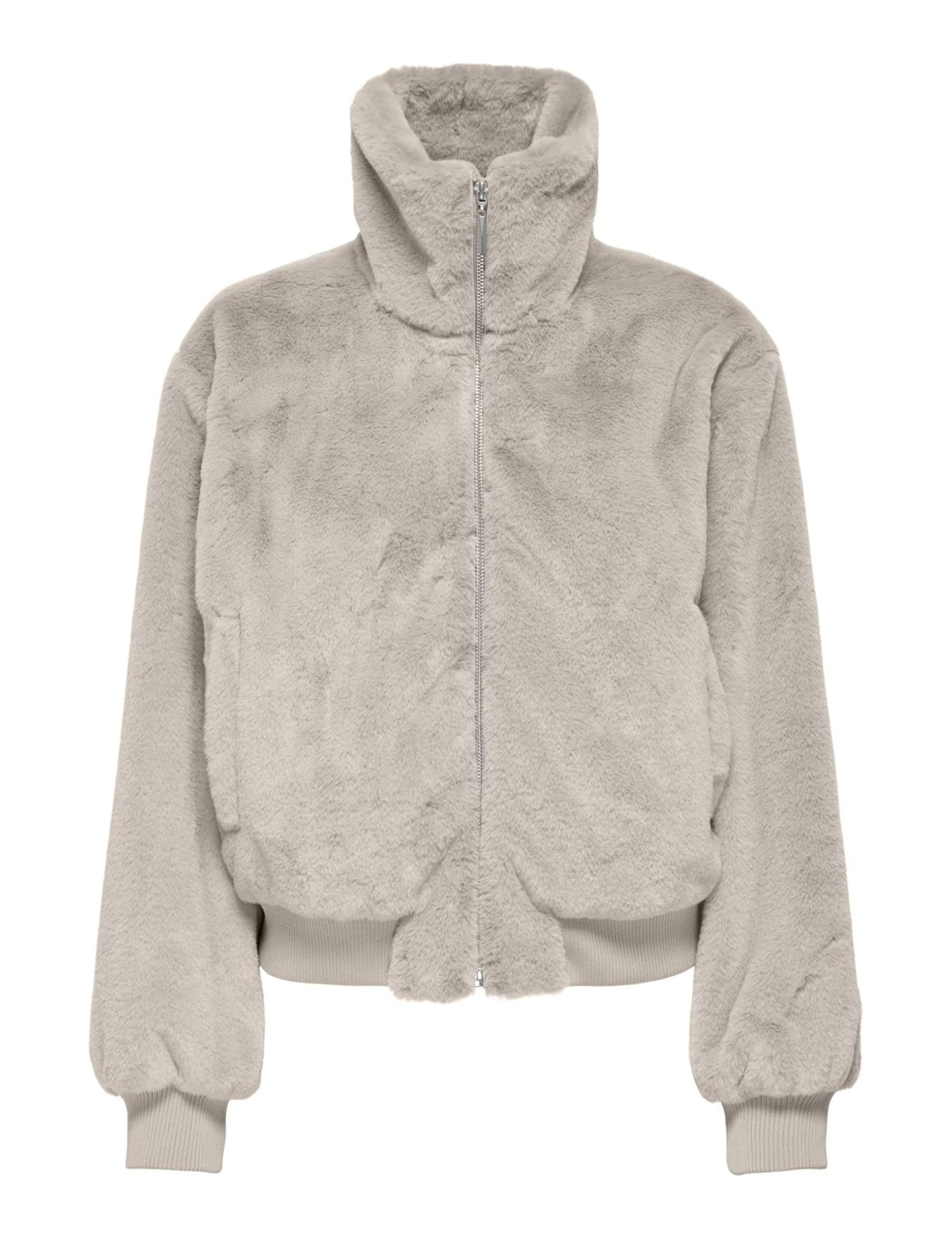 ONLY Women's Onlvenice Faux Fur Bomber OTW Jumpsuit, Gray, L