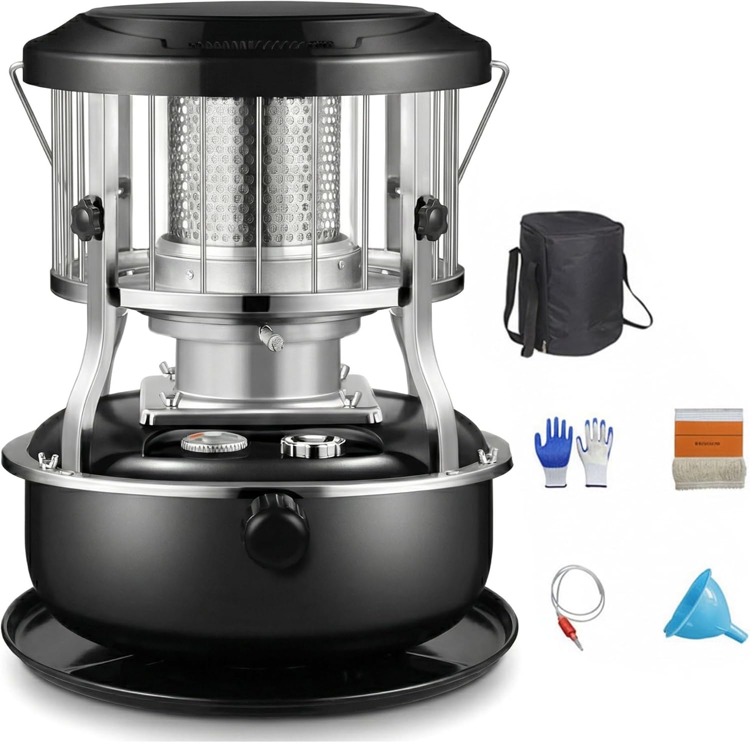 Portable Kerosene Heater Non-Electric 9000 BTU, Dual Use Heater and Stove for Indoor Outdoor Camping, Emergency Heating with Long Burn Time