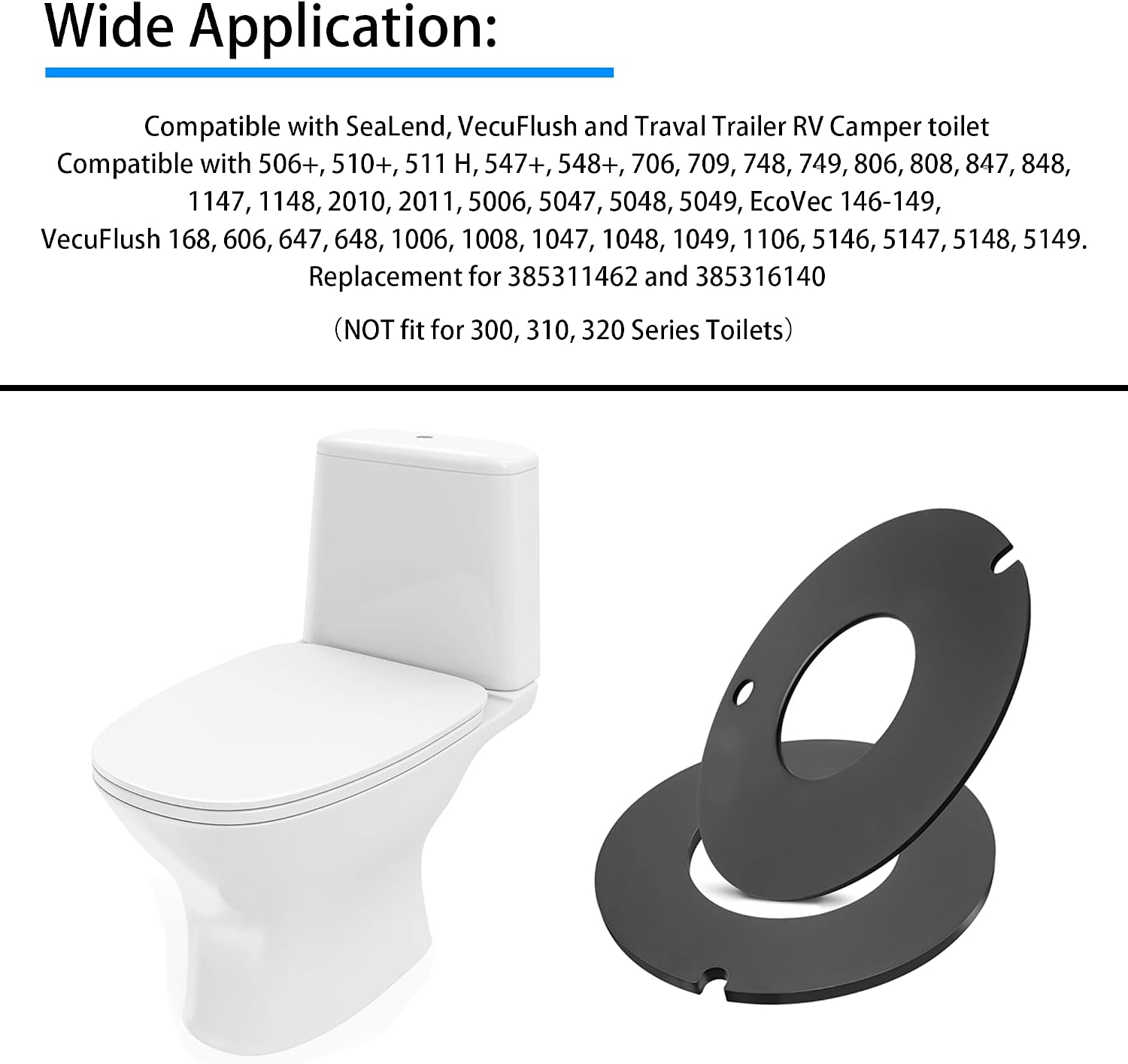 385316140 385311462 RV Toilet Flush Seal Kit Toilet Rubber Ball Bowl Gasket, Fits for Dometic/Sealand/Mansfield/VacuFlush and Travel Trailer RV Camper/Marine Toilet