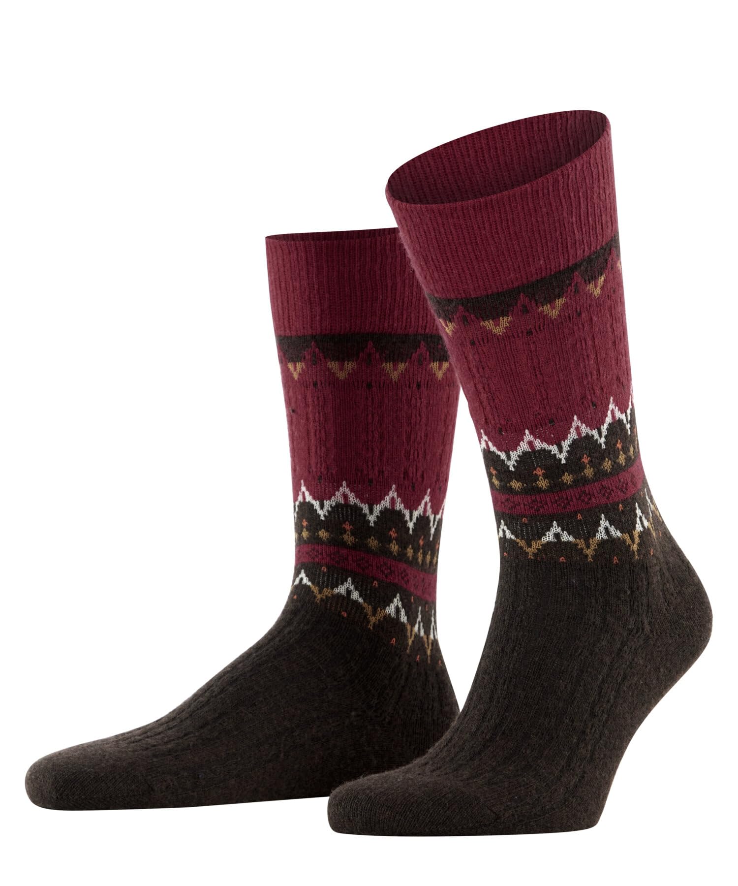 Falke Men's Red Ingle 8077 Norseman M So Wool Patterned 1 Pair Socks, 5.5-8
