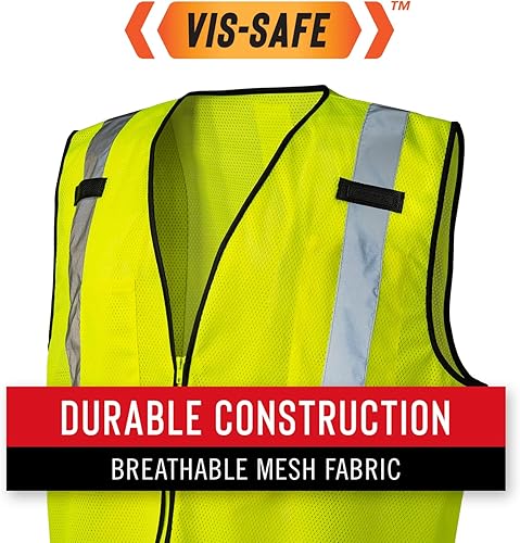 Miniatura 7 de Coast SV300 - Chaleco de seguridad recargable con luz de alta visibilidad, modo doble, cremallera frontal, 2 bolsillos, 2 pestañas para micrófono,