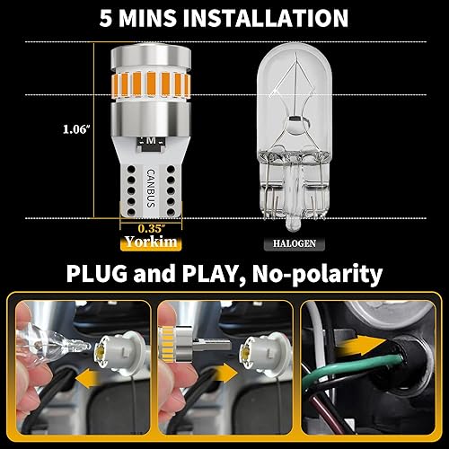 Miniatura 119 de Yorkim Bombilla LED 7440, luces rojas brillantes, bombillas LED T20, 7443 LED, 7441 LED, W21W LED, 7444 bombillas, para luz de marcha atrás/de Rojo