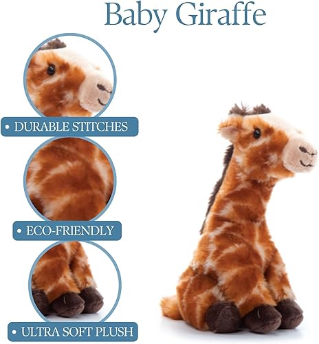 Miniatura 3 de The Petting Zoo Peluche de jirafa, regalos para niños, animales salvajes del zoológico de Onez Babiez, juguete de peluche de jirafa de 6 pulgadas