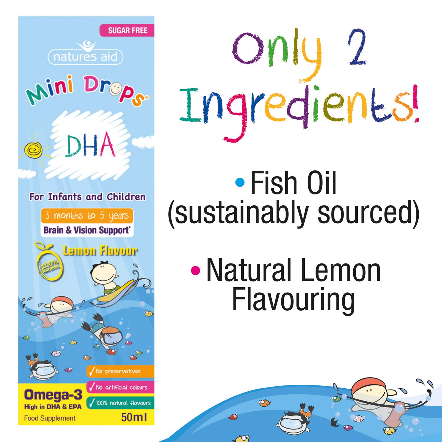 NATURES AID Childrens Dha Drops, 50 ML