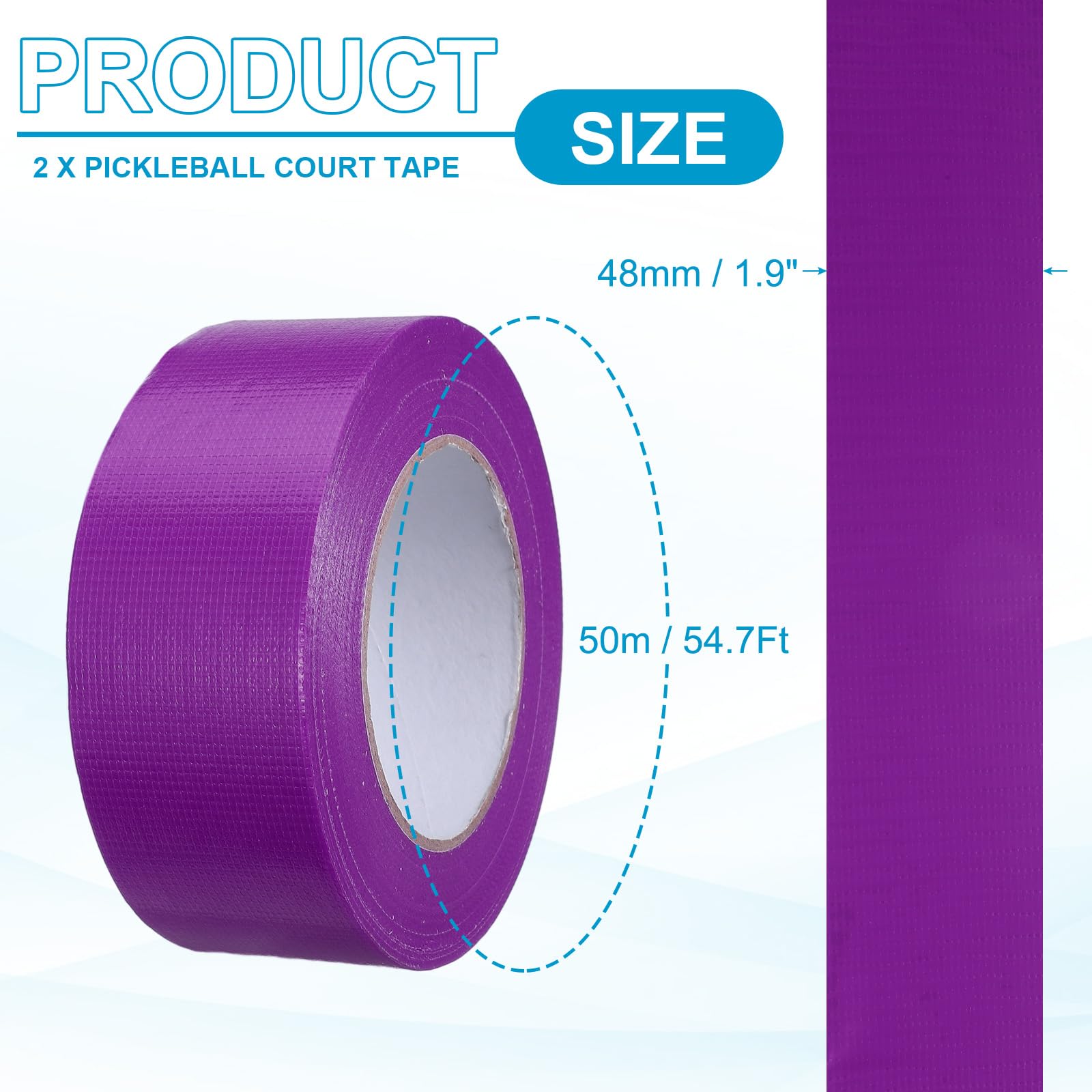 PATIKIL Gaffers Tape 4.8cm x 50 Mètres, 2 Pack Ruban Imperméable pour Marquage De Sol Kit De Lignes De Terrain Mat pour Câbles Photographie Tournage Fond du Sport, Violet
