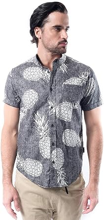 Brooklyn Athletics Mens Hawaiian Aloha Shirt Vintage Casual Button Down Tee