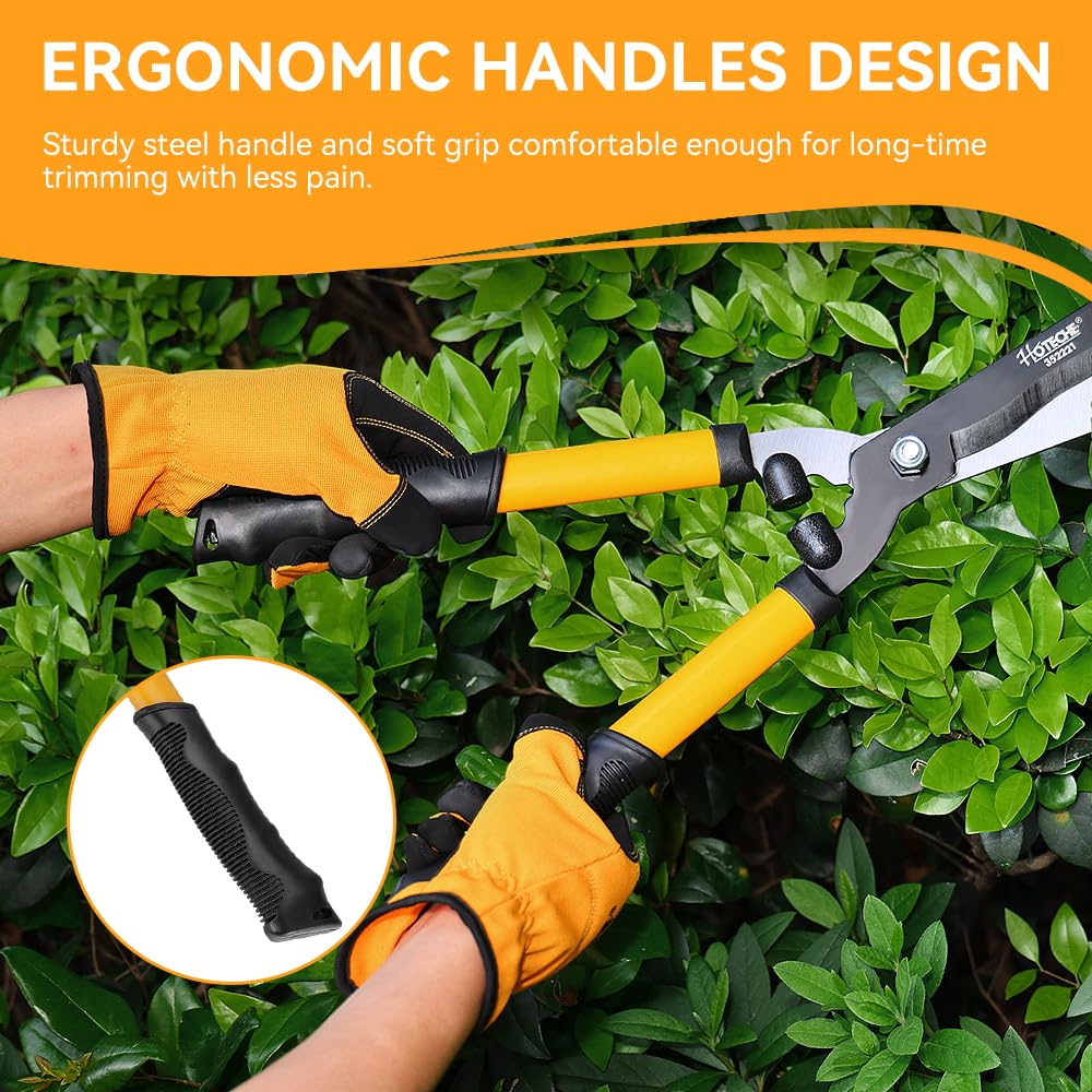 Hoteche Tijeras cortasetos de acero al carbono de 21''/540 mm con mango de PVC, Herramientas Jardineria, ideal para podar árboles y arbustos