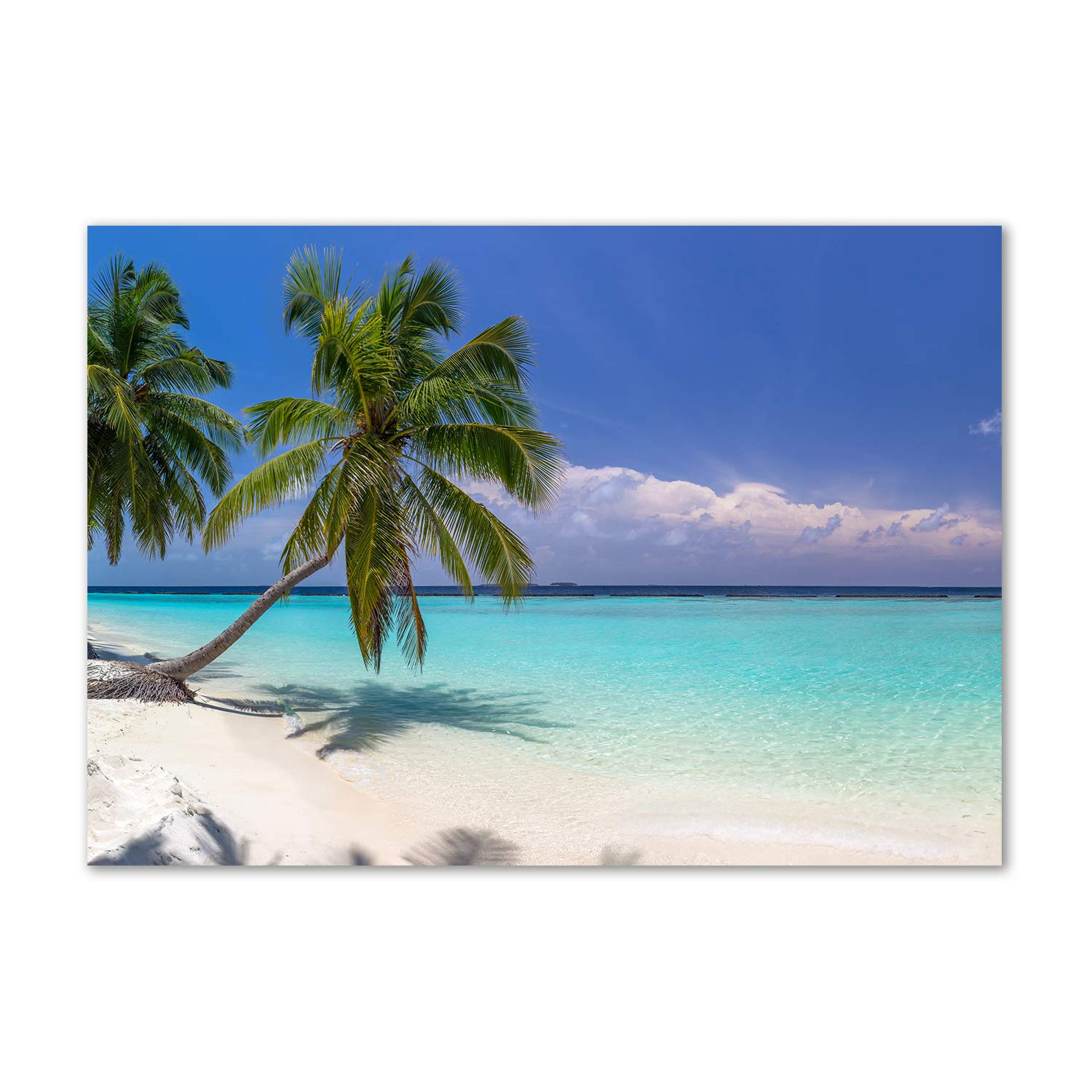 Tableau cuisine et salon panorama plage bleu azur en verre 100x70 cm