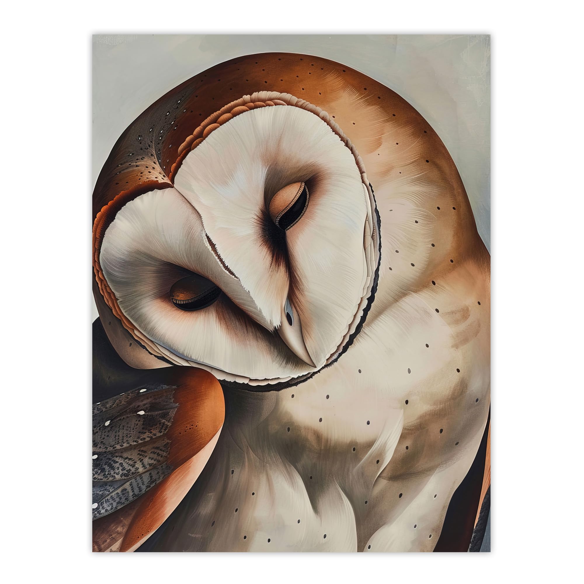 Artery8 Peaceful Owl Portrait Calm Magical Bird Animal Living Room Extra Large XL Wall Art Poster Print