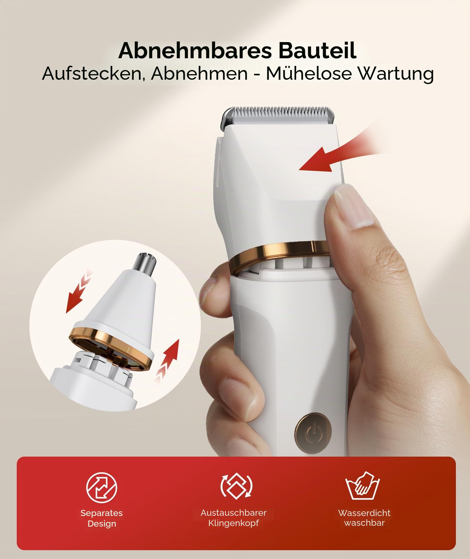 Damenrasierer für Damen, 3-in-1, Bikini-Trimmer IPX7, wasserdicht, Nasentrimmer, wiederaufladbar, Schamhaartrimmer für Damen, nass und trocken, schmerzloser elektrischer Folienrasierer für Körper