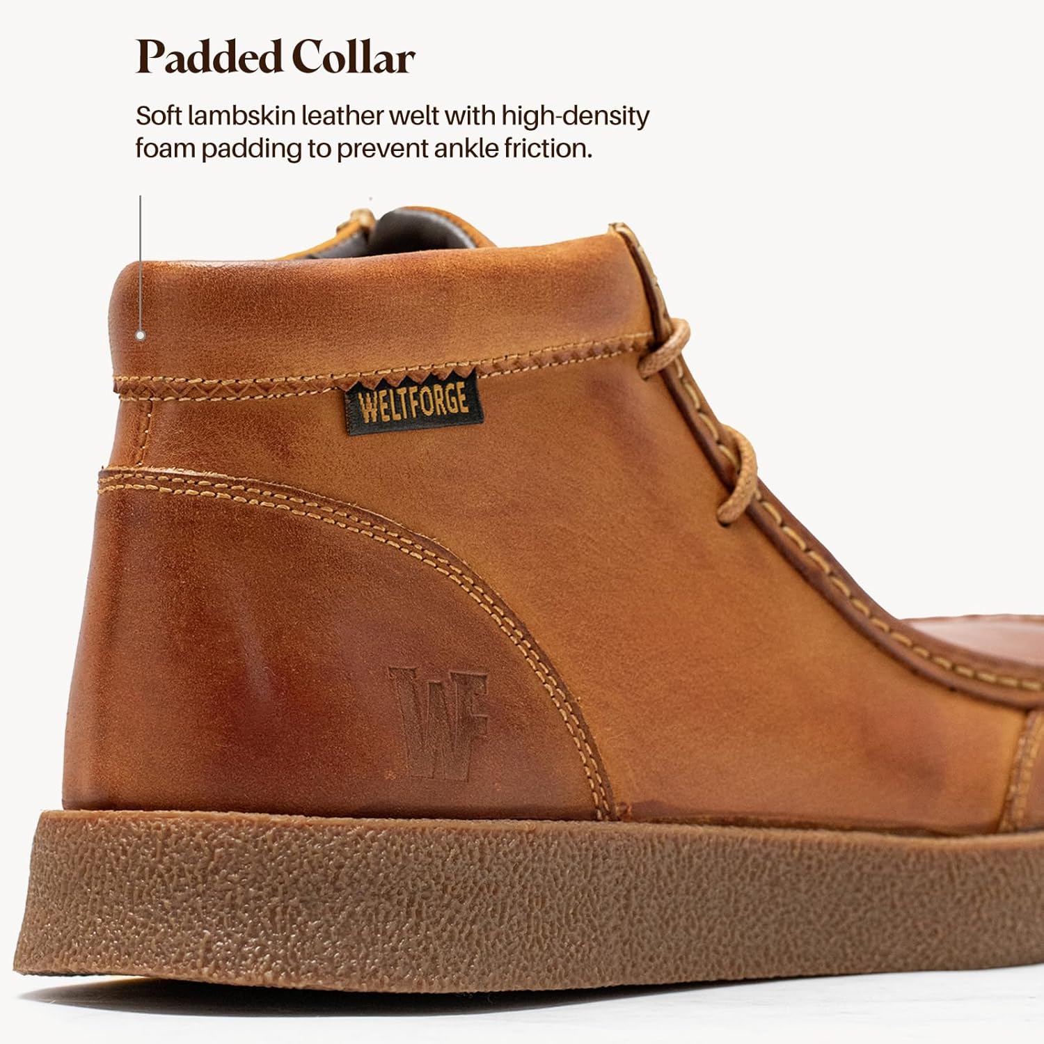 Men's Modern Moc Toe Boots Leather Casual Chukka Boot - Image 5