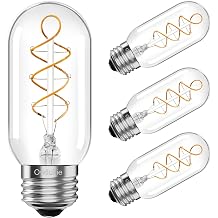E26 LED Bulb 6W Equivalent 60 watt, Vintage Edison Bulbs, Warm White 2700K Clear E26 Edison Bulb dimmable,Tubular T14 T45 LED Light Bulb, AC120V,500lm,CR90+,Glass,Pack of 4