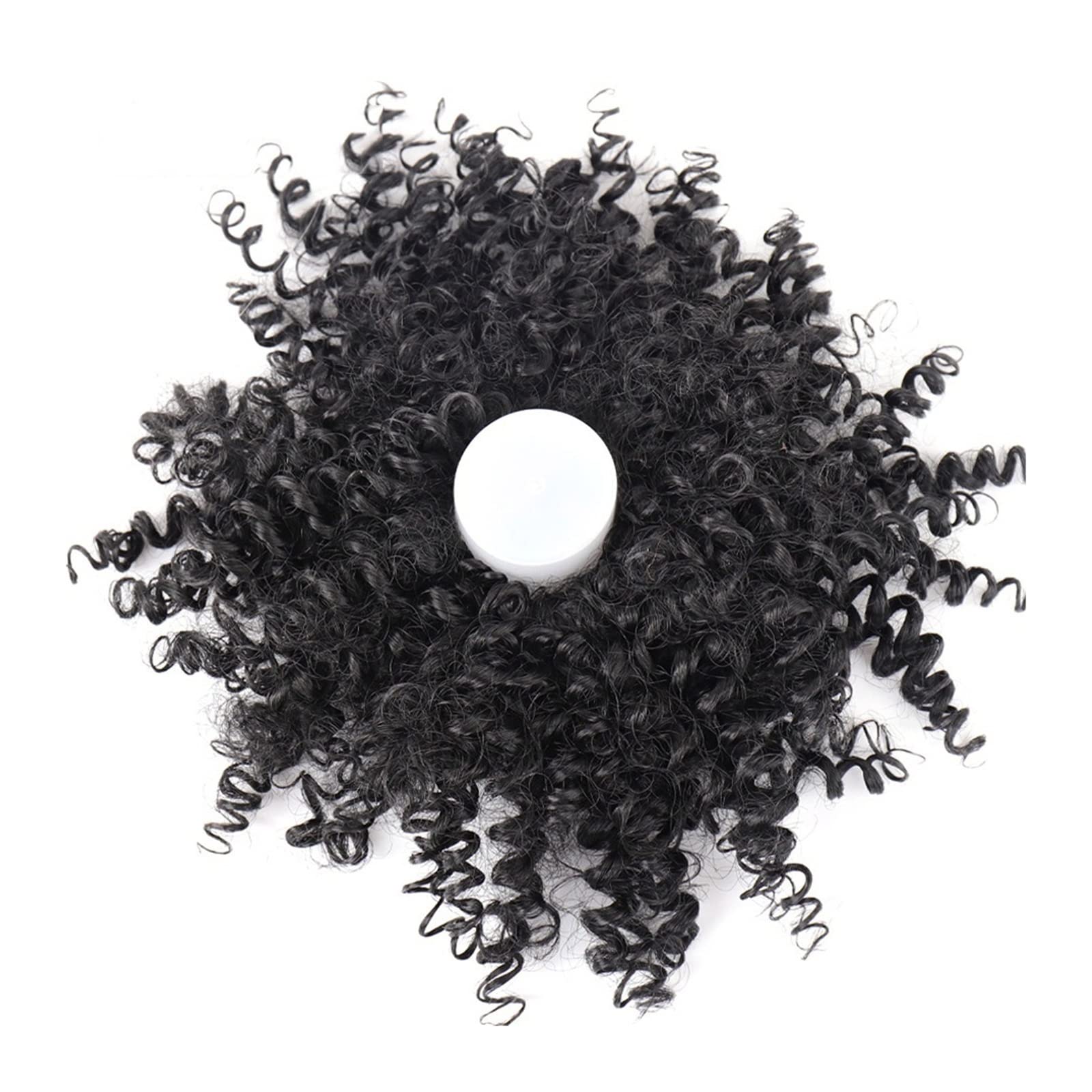 Qinnie One Color Hair Worn In A Bun Or Coil Messy Hair Bun Hairpiece Afro Kinky Curly Hair Bun Hairpiece Hair Extensions Synthetic Short Afro Hair Bun Elastic Rubber Band Chignons Bun