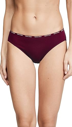 Miniatura 2 de Calvin Klein Calzones de bikini elásticos de algodón con logotipo para mujer, paquete de 5, Gala RojaNegroGris JaspeadoBlancoBaya Dulce