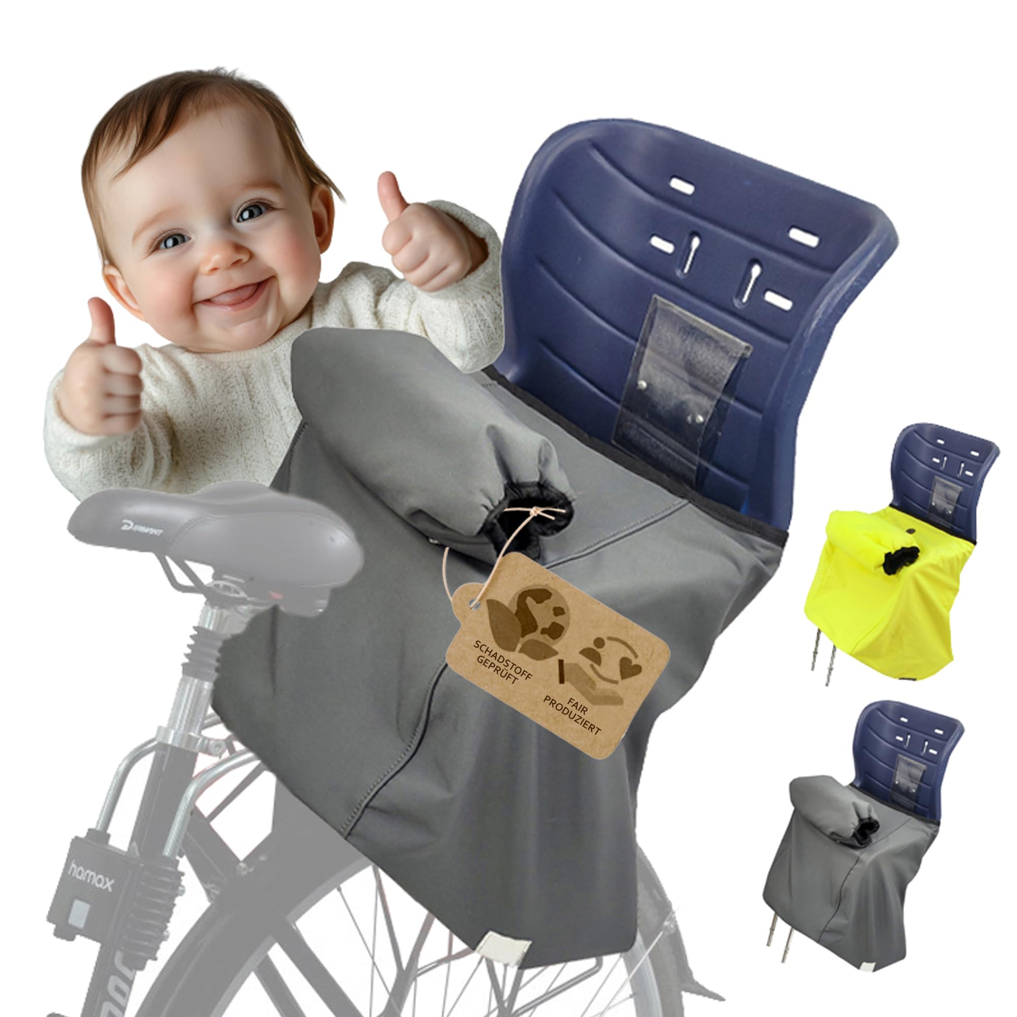 BambiniWelt by Rafael K. Jambières pour enfant - Couvre-jambes pour siège de vélo - Chancelière Römer avec manchon en micropolaire - Coupe-vent et imperméable