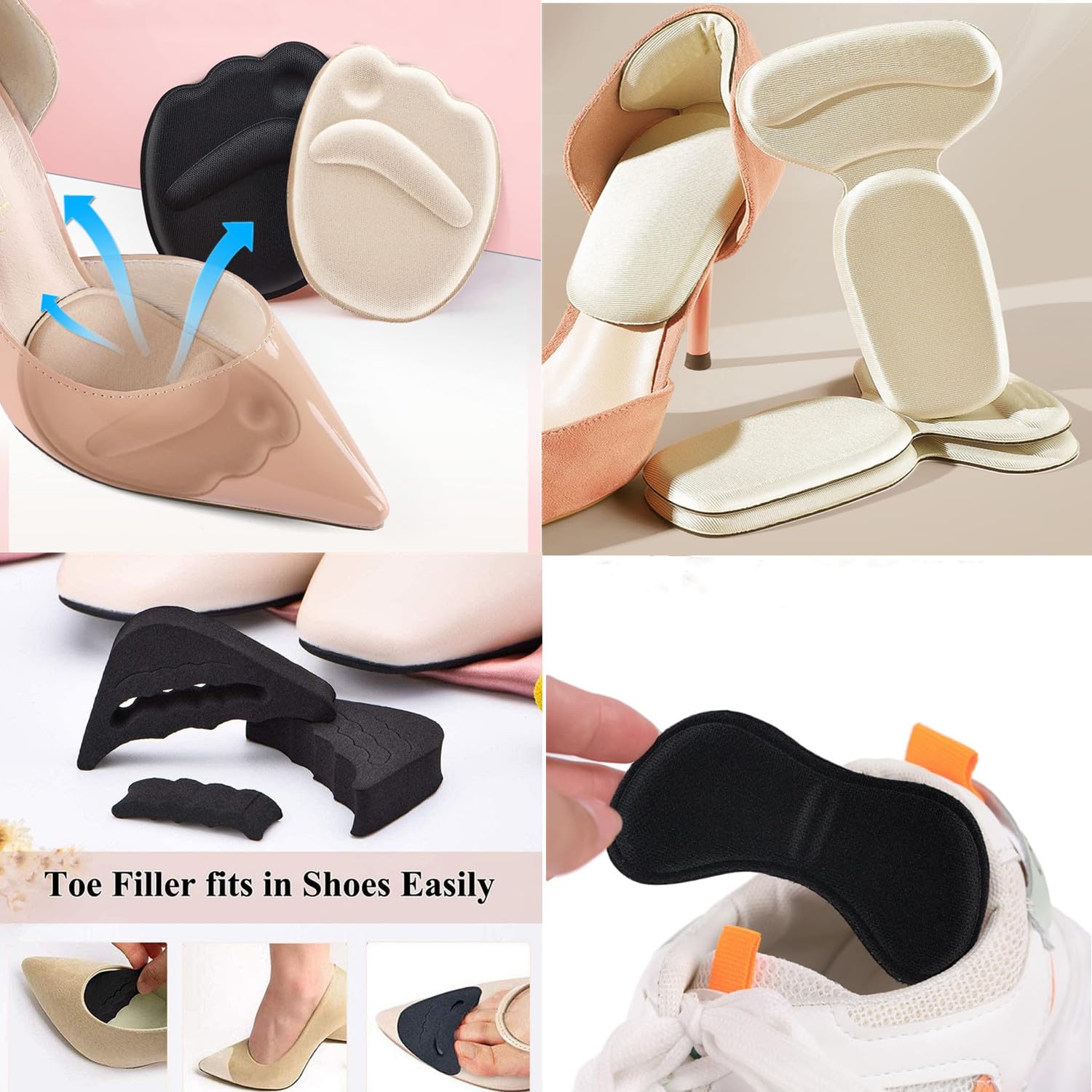 Almohadillas para el Talón,10 Pares Taloneras para Zapatos,Protector Talon Zapato Plantillas Talon para Tacones Almohadillas de Talón Autoadhesivas,Antideslizante Plantillas para Hombres y Mujeres