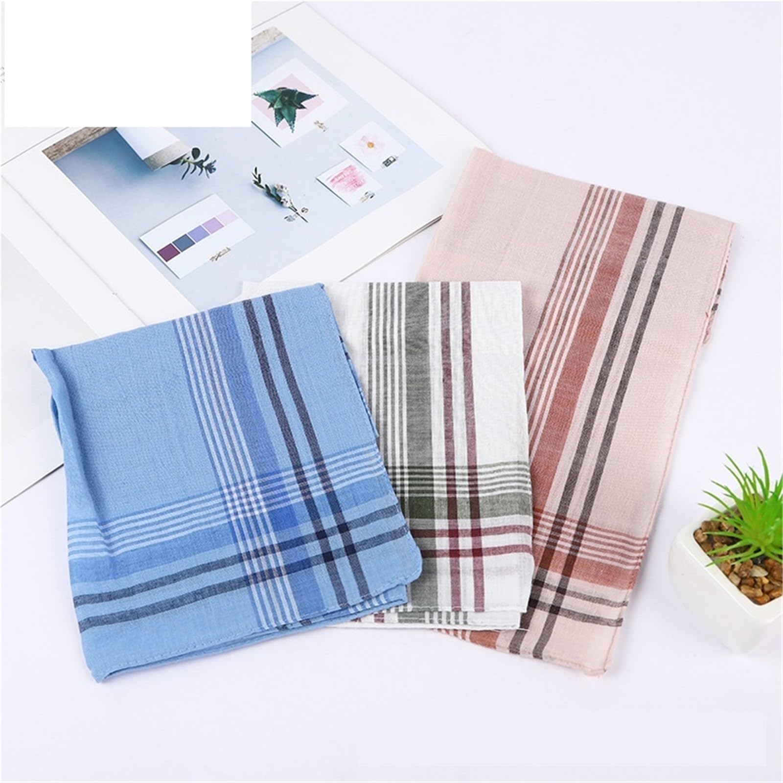 Einstecktuch 12 Stücke Klassische Quadratische Plaid Streifen Männer Taschentücher Tasche Baumwolle Handtuch Hochzeit Party Business Casual Brust Schal