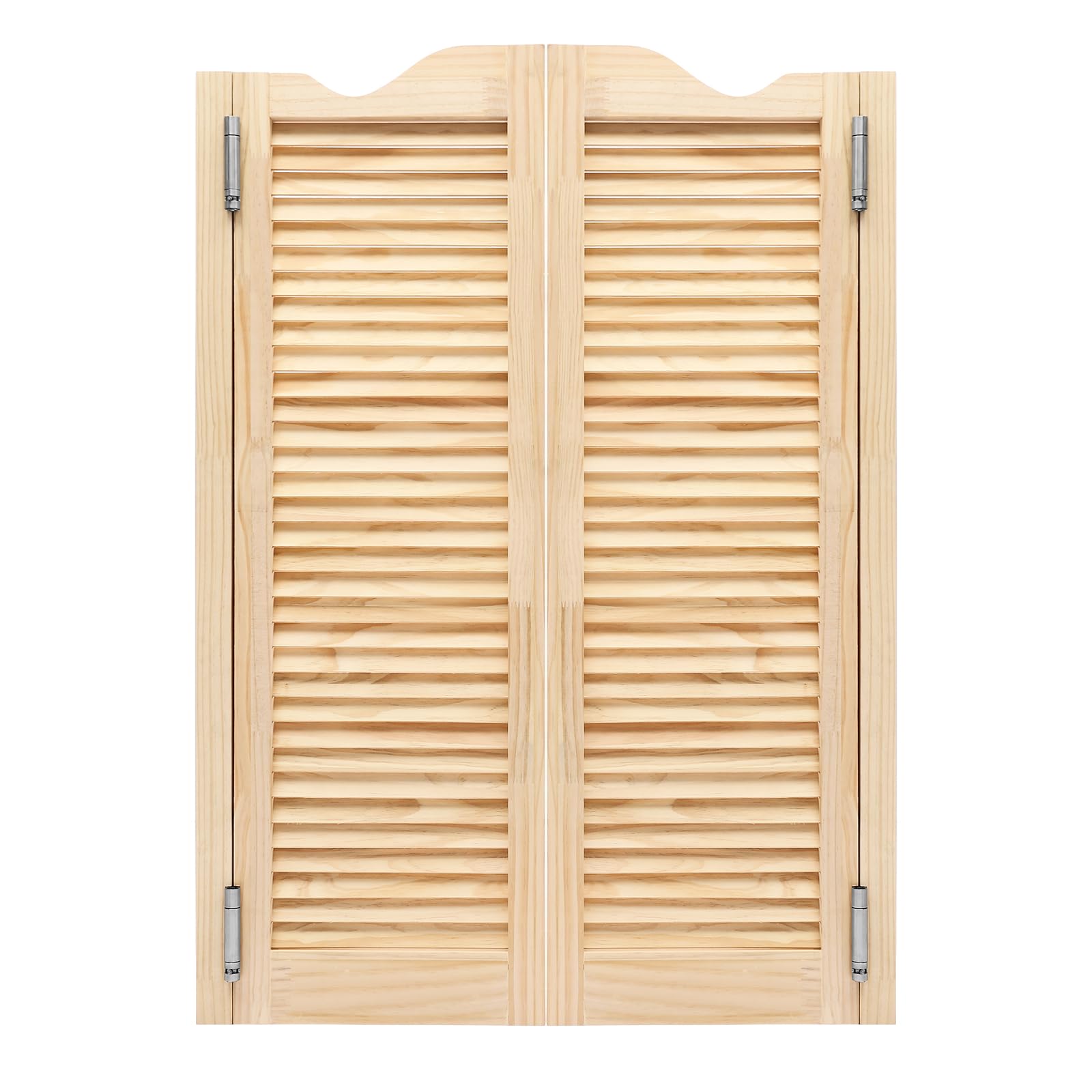 Modern Swinging Half Door - 24/30 in Wide, Louvered Cafe Door with Strong Joints (Wood Color, 30in)