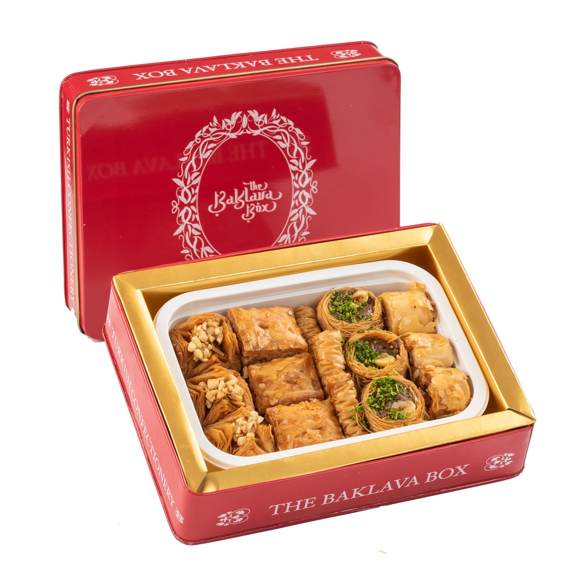 Assorted Baklava Box with 5 Varieties in Royal Red Tin Gift Box 250 Gms (B0DFH3633Q) Amazon Price History, Amazon Price Tracker
