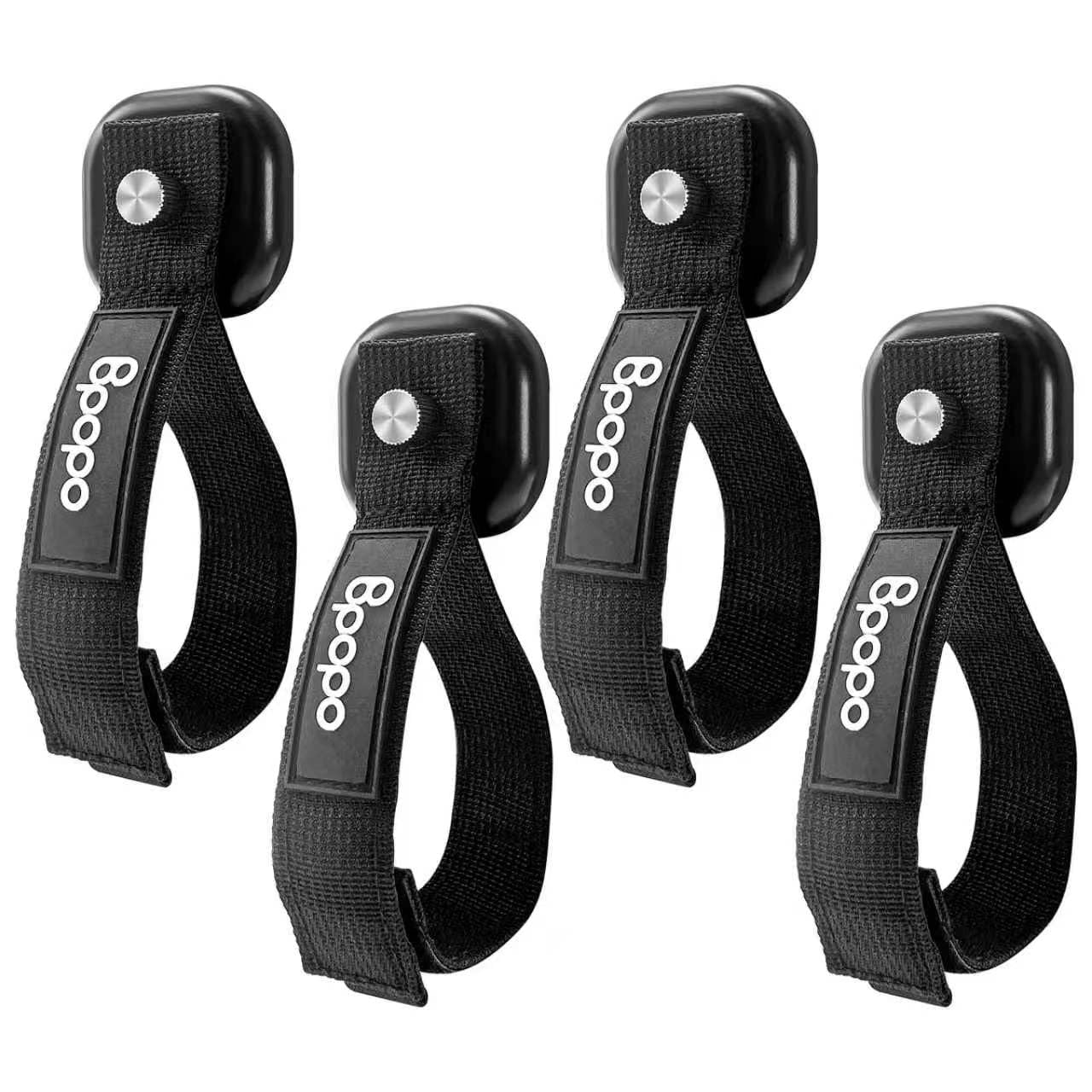 BPOPO 4 Pack Heavy Duty Magnetic Hook Straps for Extension Cords, Powerful Cruise Garage Storage Hook Ties for Hanging Cables, Garden Hoses Ropes, Workshop Tool Box Magnet Organize Hangers for Tools