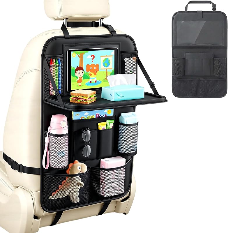 Organizador para Encosto de Banco Yoobao com Bandeja Dobrável e Suporte para Tablet, 11 Bolsos