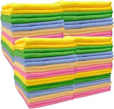 Microfibre Cleaning Cloths, Extra-Large Bundle, All-Purpose Cleaning Towels, Pack of 50, Size 11.81 x 15.75 (30cm x 40cm)
