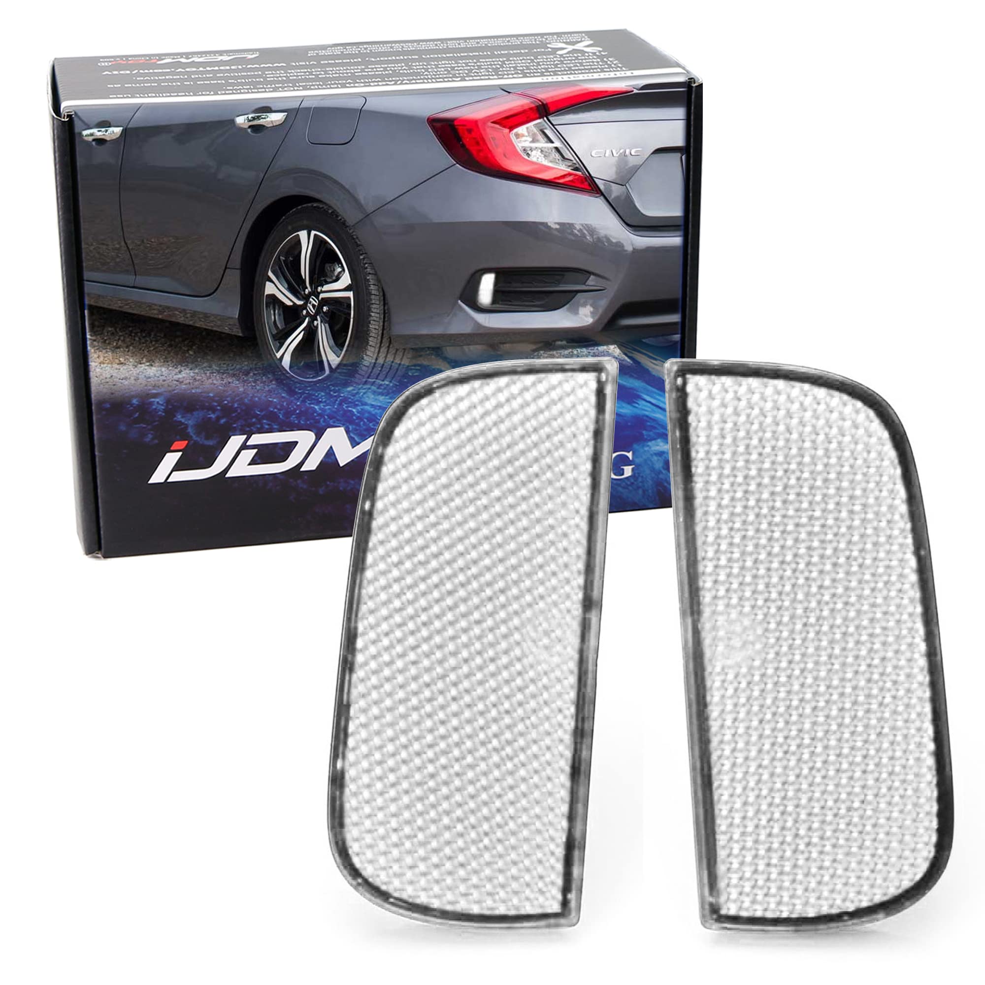 Amazon.com: iJDMTOY Clear Lens Rear Bumper Reflector Lenses