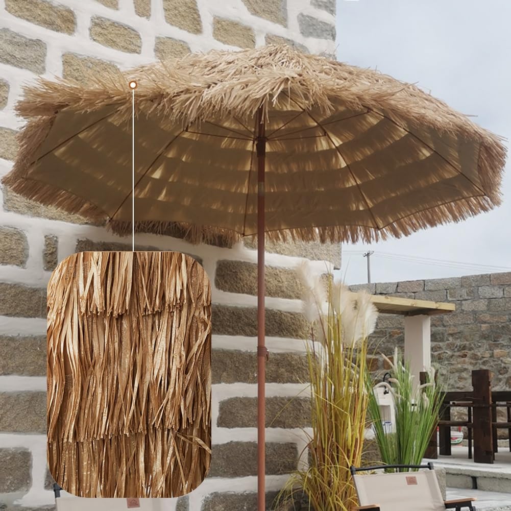Haiian Trzecha Parasol 160/200/240 cm Outdoor Przenośna troala Tiki Hut Parasol Przechylny parasol przeciwsłoneczny z 8 żeberkami (5,2 ft / 160 cm)