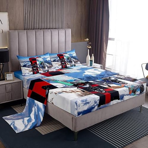 Miniatura 21 de Manfei Juego de sábanas musicales tamaño matrimonial, juego de ropa de cama con estampado de notas musicales retro para niños y niñas, decoración de