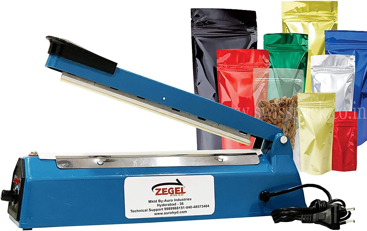 ZEGEL IB ZEGEL System Manual Hand Heat Sealing Machine for Plastic Pouch Packaging (12-Inch, Color May Vary)