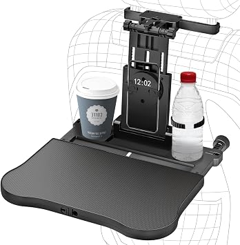 Car Seat Tray Table - Adjustable Kids Travel Car Food Trays for Eating Passenger Roadtrip Back Seat Organizer Pastime/Working/Dinning Desk